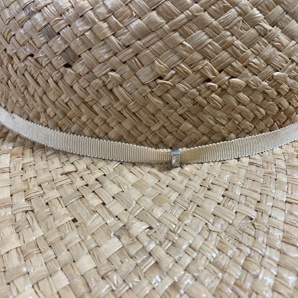 Olive & Pique Straw Rancher Hat Wide Brim Woven Natural Fiber Adjustable NWT - Picture 5 of 7